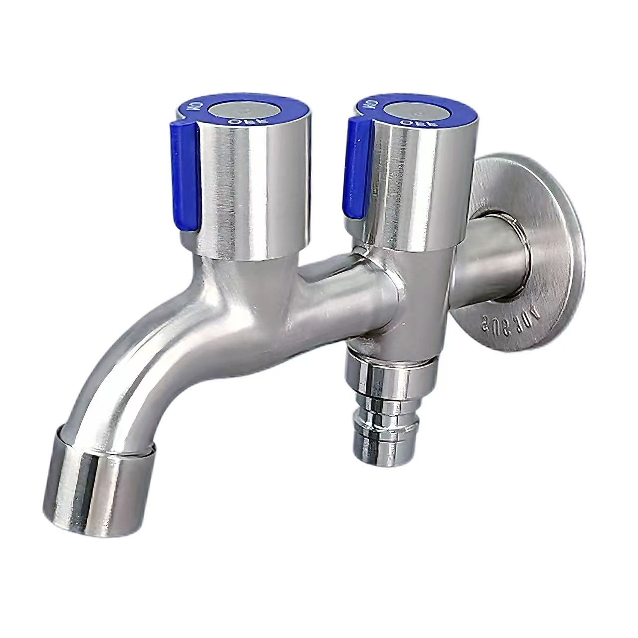 304 Keluli Tahan Karat Dwi-Kawalan Dwi-Saluran Faucet