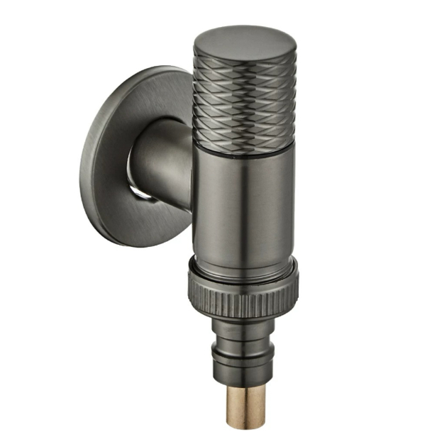 Pistol Kelabu Knurled Injap Sudut Hentian Air