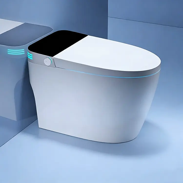 Paparan Digital LED Penutup Automatik Flip-Top Foam Shield Siphon Smart Toilet