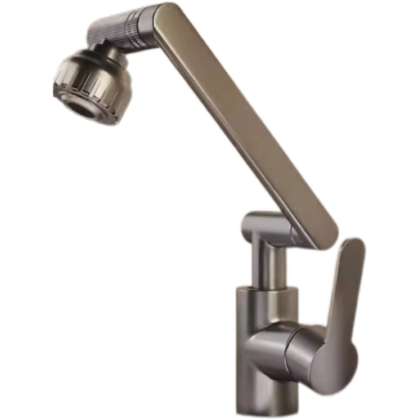 Faucet Mekanikal Pusing Kelabu Matte
