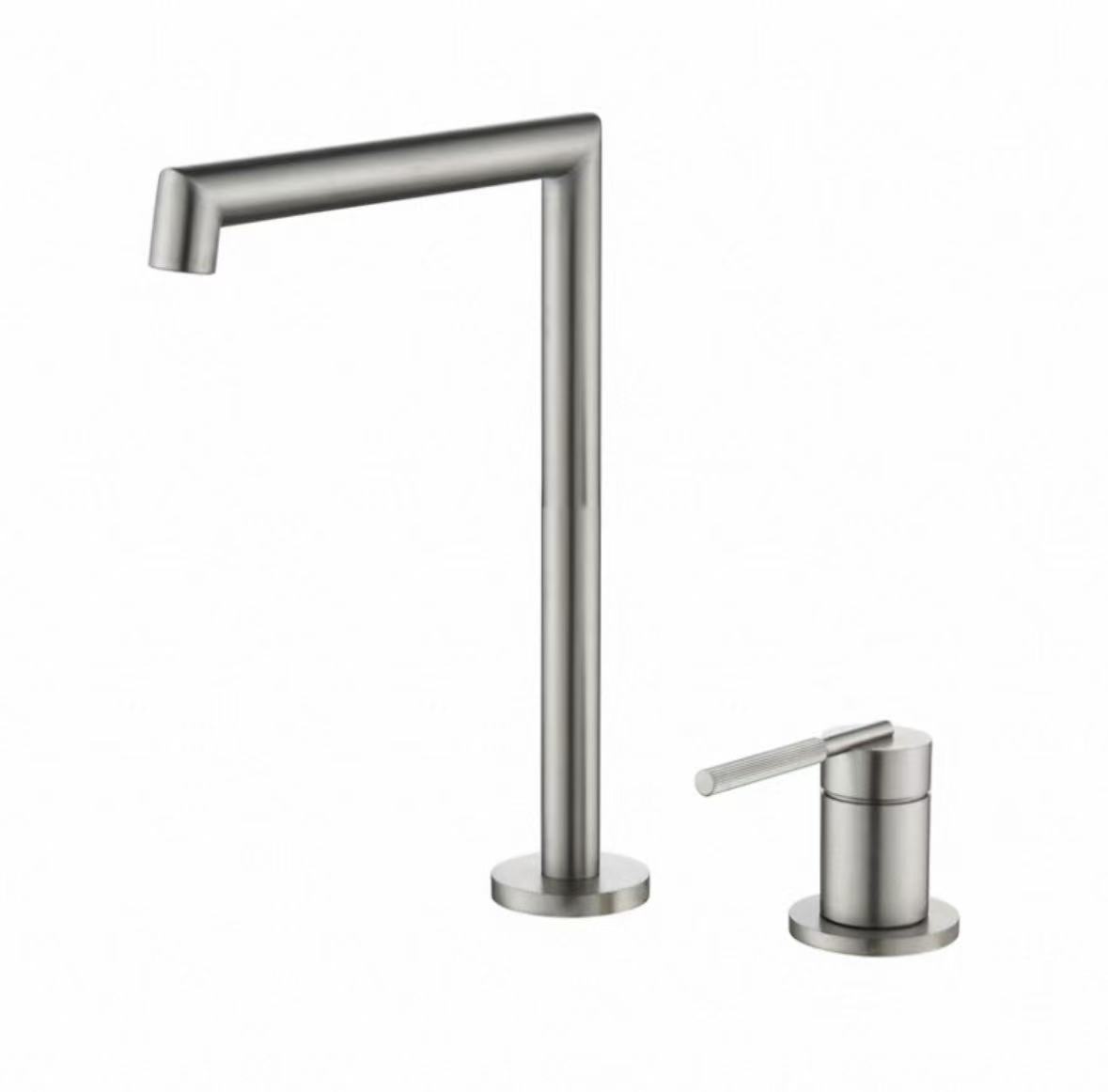 Faucet Pisah Geometri Perak Cermin